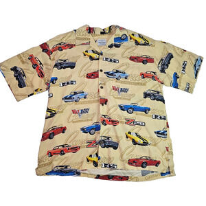 David Carey Originals Men's Button-Down Shirt Size 2XL Camero Cars Chevrolet